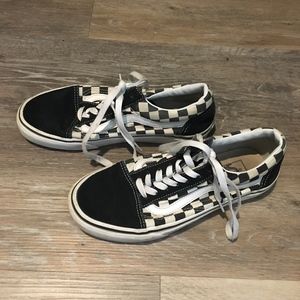 Black and White Checkered Old School Vans